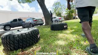 Blowing up 26' OffRoad Tires For my Clients Chevy truck