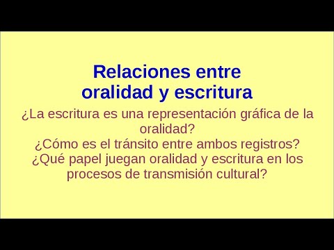 Relaciones oralidad y - YouTube