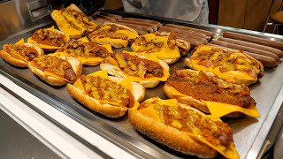 American-style Nacho cheese chili hot dog - Korean street food