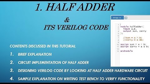 Implementation of HALF ADDER || VERILOG Code || TESTBENCH