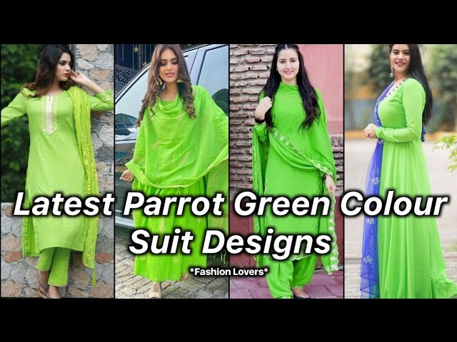 Parrot Color Trending Pakistani Dress With Original Mirror and Thread Work  in USA, UK, Malaysia, South Africa, Dubai, Singapore