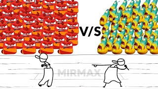 Red Larva Oi Oi Oi VS Yellow Larva Ole Ole Ole Battle Resimi