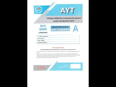 PALME YAYINLARI BATI SERİSİ 4 NOLU AYT DENEME SINAVI SORU ÇÖZÜMLERİ 03.01.2024