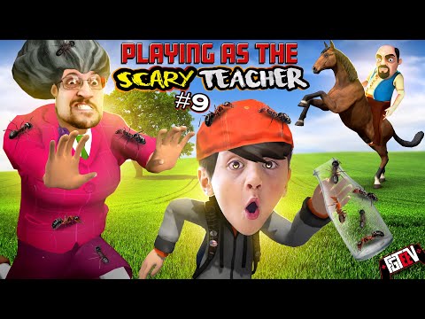 SCARY TEACHER is Horse Riding in my HOUSE! (FGTeeV plays Hold Your Horses #9)