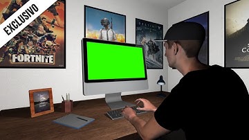 Man on Computer / Green Screen - Chroma Key