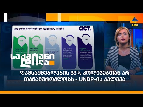 დამსაქმებლების 88% კოლეჯებთან არ თანამშრომლობს - UNDP-ის კვლევა