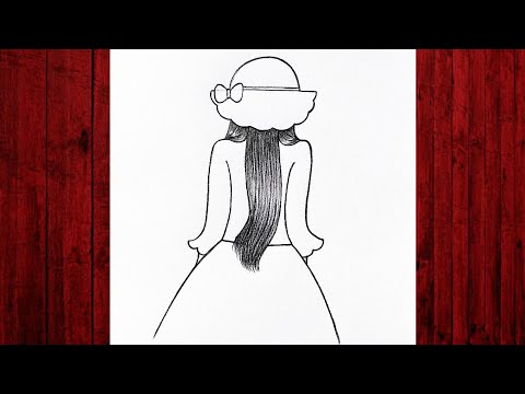 How to draw girl wearing hat drawing for beginners 💚 drawing simple 💚 girl drawing 😘 drawing