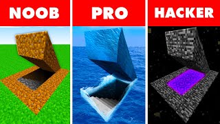 Minecraft NOOB vs. PRO vs. HACKER : SECRET BASE BUILD CHALLENGE in Minecraft!