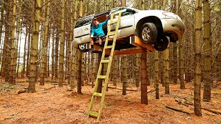 Building Tree Top Truck Treehouse (on a Budget!) - Fireplace, Bed, Luxury, Storage, Sleeping, Cook'n