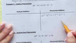 Adding and Subtracting Polynomials Part 2