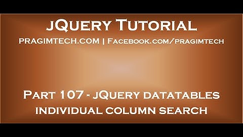 jQuery datatables individual column search