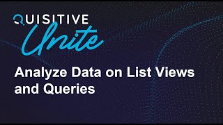 Analyze Data on List Views and Queries