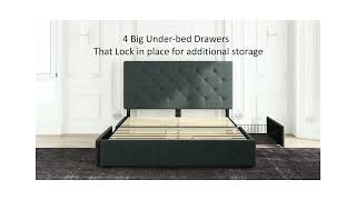 Fabric Upholstered Storage Bed