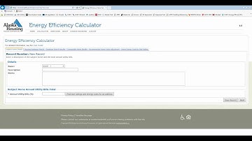 AHFC | Energy Efficiency Calculator Tool | Part 2: Creating a New Record