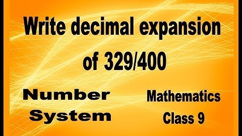 Ex 1.3 Q1 vi Number System Class 9 Mathematics Decimal expansion of 329 by 400