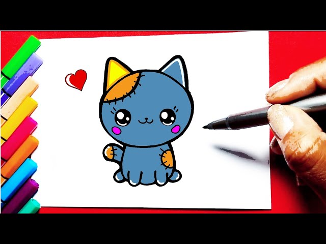 COMO DESENHAR UM GATINHO FOFO KAWAII FÁCIL 😻❤️ 