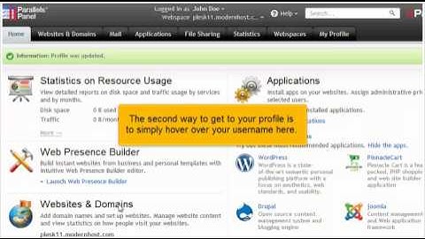 How to change your password and contact information in Plesk 11