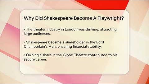 Why Did Shakespeare Become A Playwright? - Tales And Texts