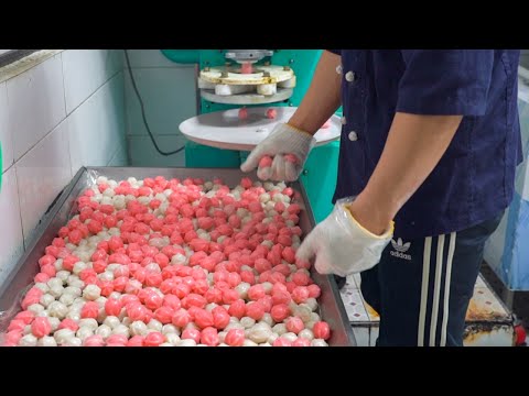 시장 떡집 꿀떡 만드는 과정, 신기한 꿀떡기계 Kkultteok / Korean street food