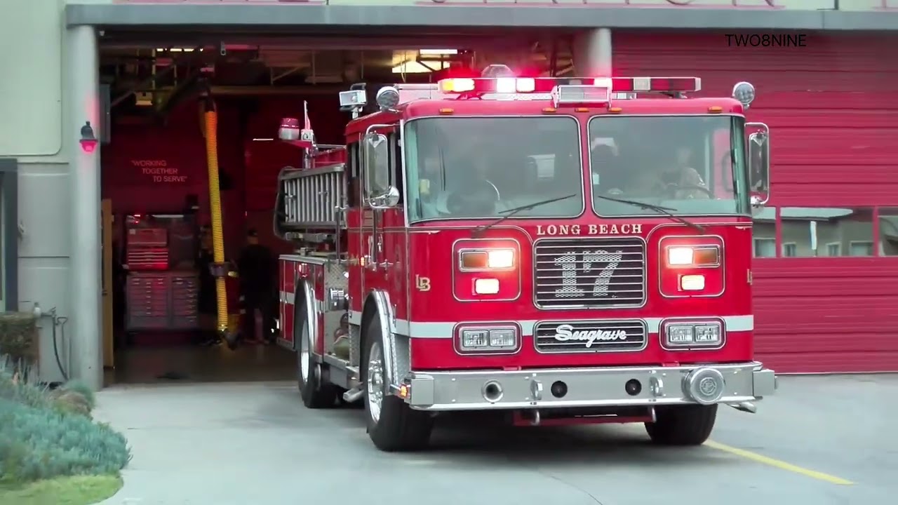 Long Beach Fire Department Station 17 Responding (Engine 17)