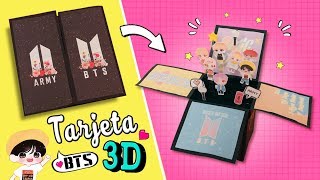 DIY KPOP ☆ ¡Haz una TARJETA 3D de BTS! Regalo PERFECTO para tu amiga ARMY l Fabbi Lee