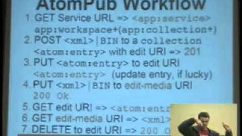 Code4Lib 2008 Lightning Talk: The Atom Publishing Protocol Will Teach You REST & HTTP - Keith Fahlgr