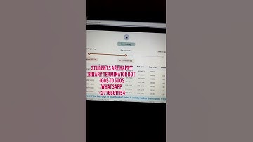 Binary terminator bot has turned 100$ to 500$ for my student...WhatsApp +27766611154 to get the bot