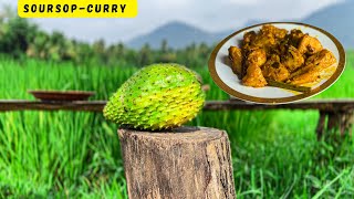 Under the Open Sky | Preparing Raw Soursop Curry in Nature’s Embrace | Katu anoda