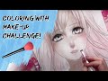 COLORING WITH MAKE-UP CHALLENGE!