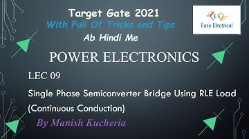 #EasyElectrical Single Phase Semiconverter Bridge Using RLE Load (Continuous Conduction) In Hindi