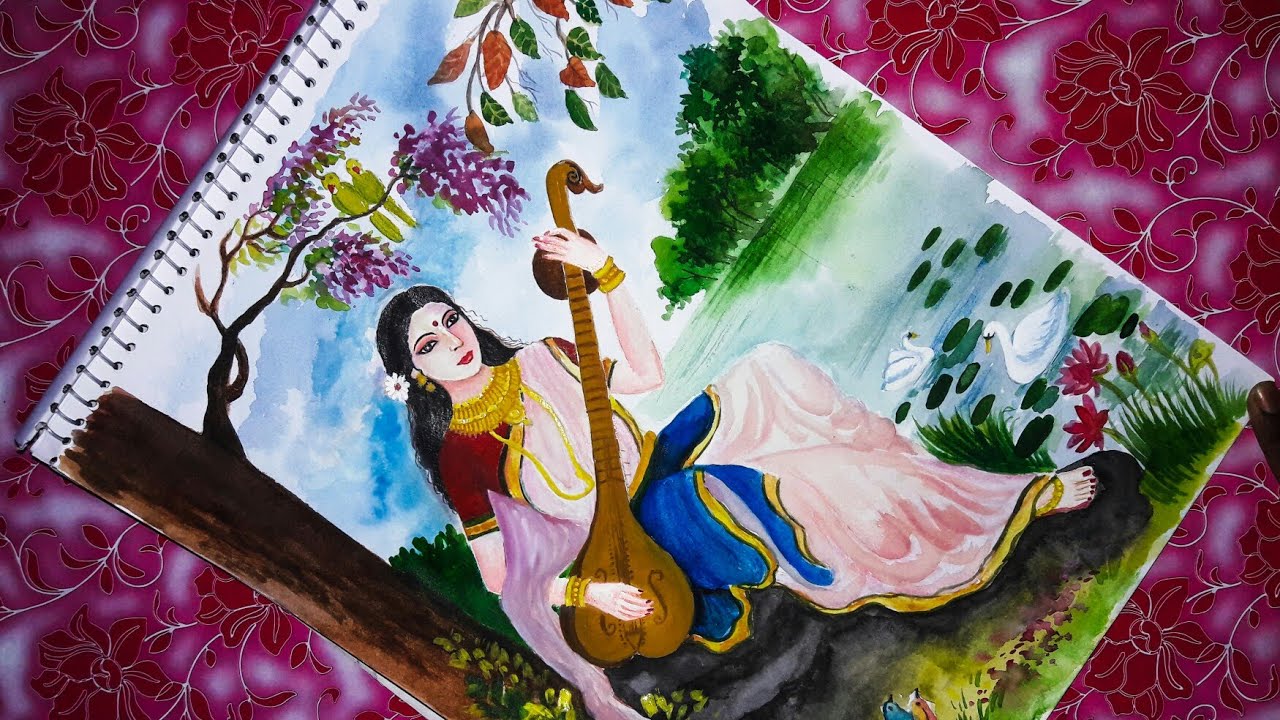 Illustration Artistic Saraswati Art