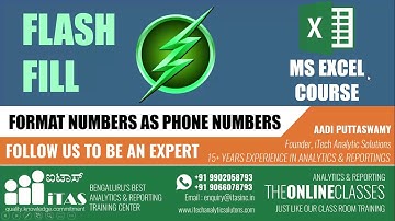 Format Numbers As Phone Numbers | Flash Fill | Advanced Excel
