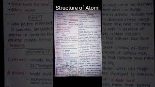 Structure of Atom One shot Class 11 Best Notes for exam #shorts