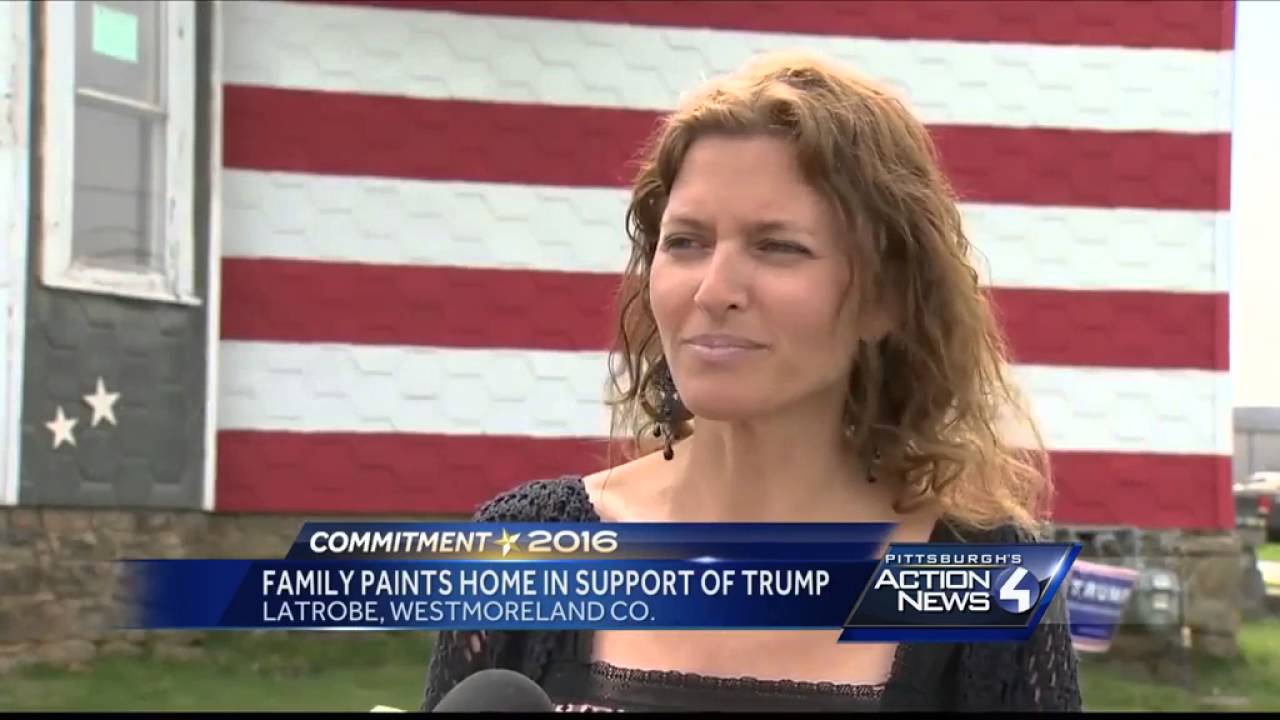 Trump Supporter Paints House Red White Blue Youtube