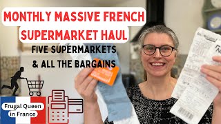 Monthly Massive French Supermarket Haul. 5 Supermarkets & All The Bargains!