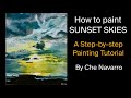 How to paint sunset skies | Tutorial | Acrylic Painting | Step by Step | Art