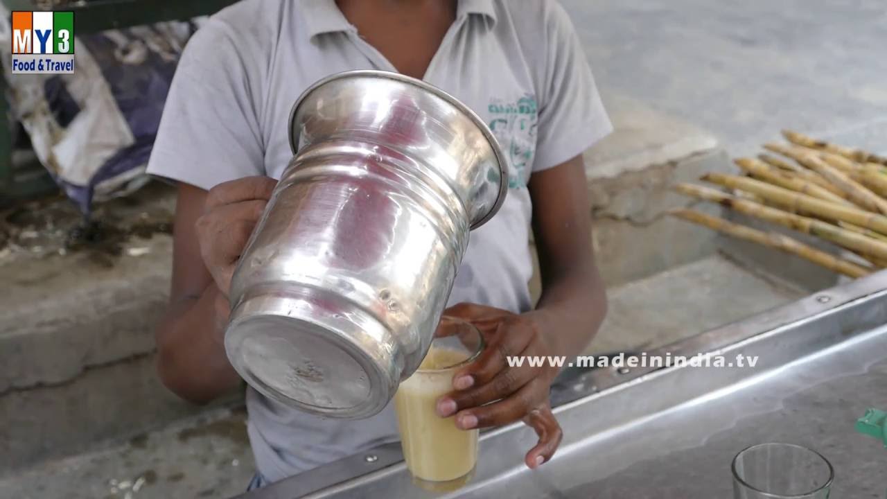 Sugar Cane Juice Making | HEALTHY STREET FOODS | ROAD SIDE FOODS IN INDIA street food