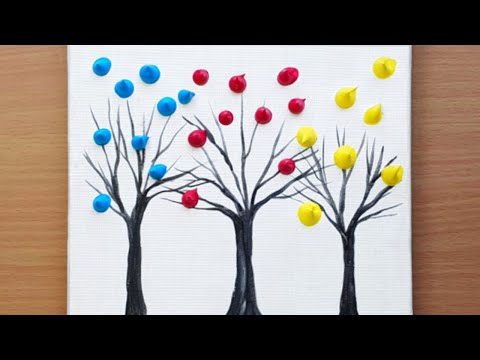 painting acrylic autumn beginners trees
