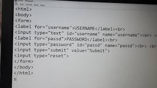 Html tutorial of input type password, text and reset by Taru Shandilya