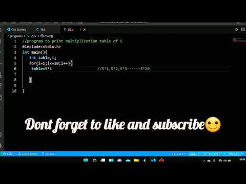 #20 C program to print multiplication table of 5 using  for loop.. Full expalined in hindi