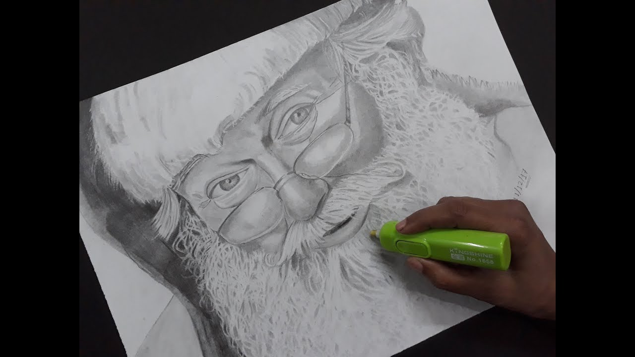 How to draw Santa Claus pencil sketch - YouTube