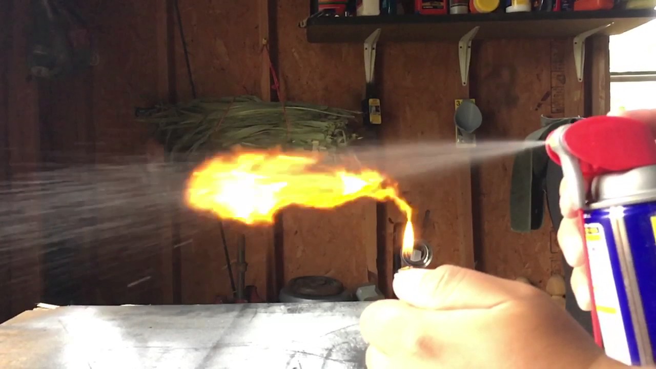 WD40 + Lighter = FLAMETHROWER YouTube