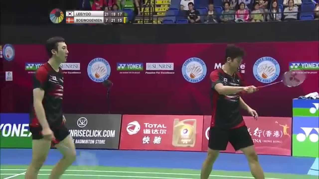 Yonex Sunrise Hong Kong Open 2015 | Badminton F M5-MD | Lee/Yoo vs Boe/Mog  - YouTube
