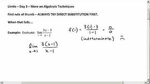 2.017 Limit Examples: Indeterminate Forms and Factoring