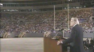 1996 Billy Graham crusade at the new Ericsson Stadium in Charlotte NC with Joni Eareckson Tada