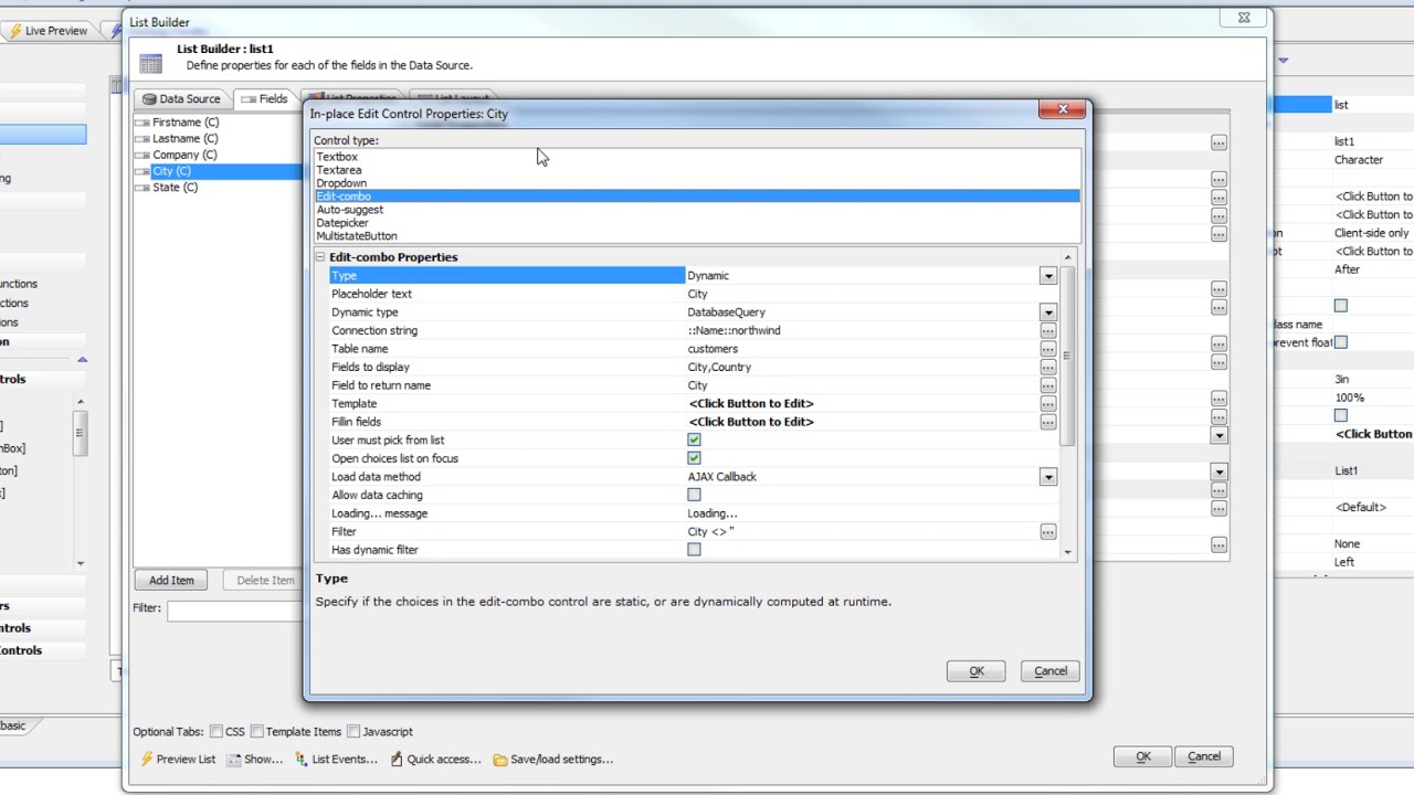 In place editing Displaying multiple columns in a pick list for Edit ...