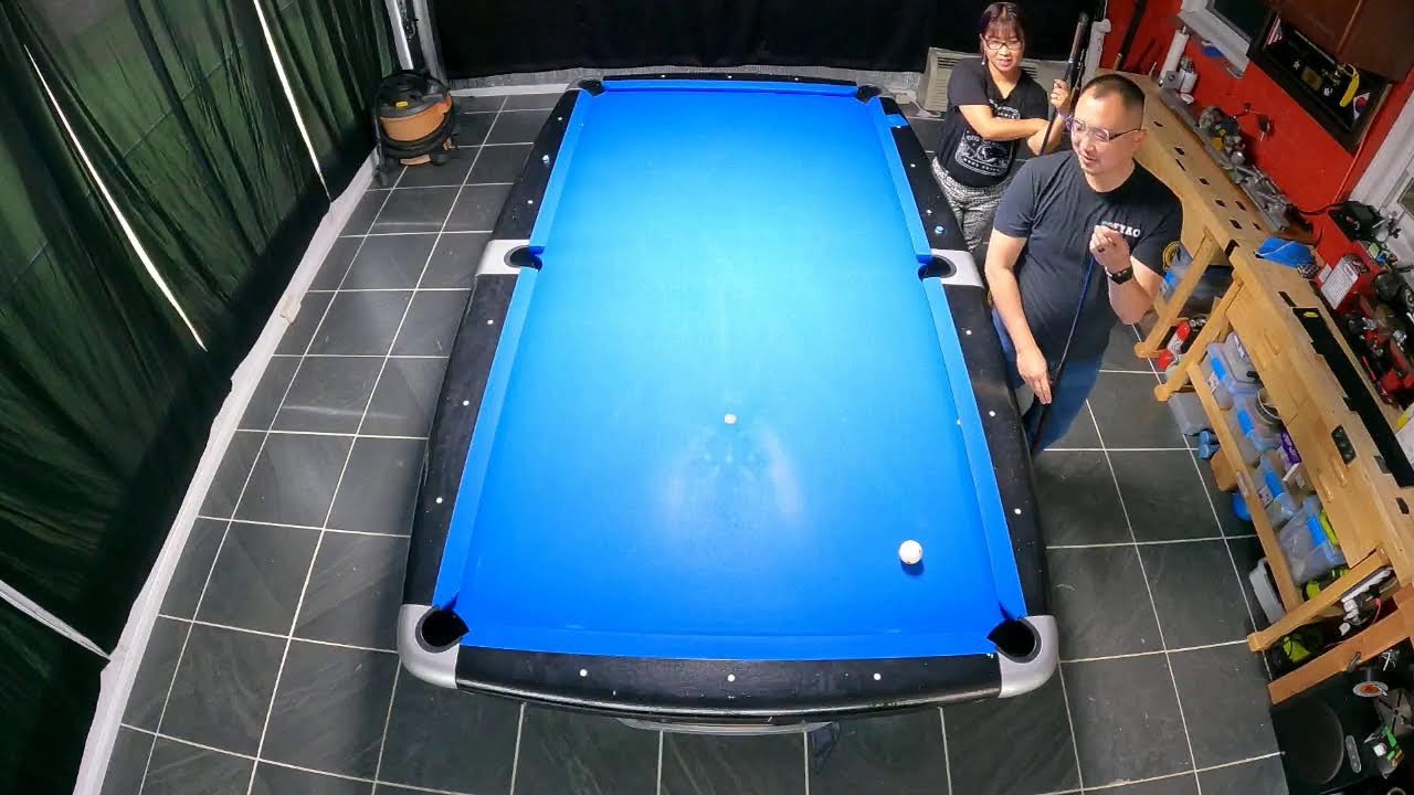 Image of video the 9 Ball Game 12FYAO (8) vs tough_jungwoo (from JWYao TV) (5). Testing 2 prototype Horo Tips. 18