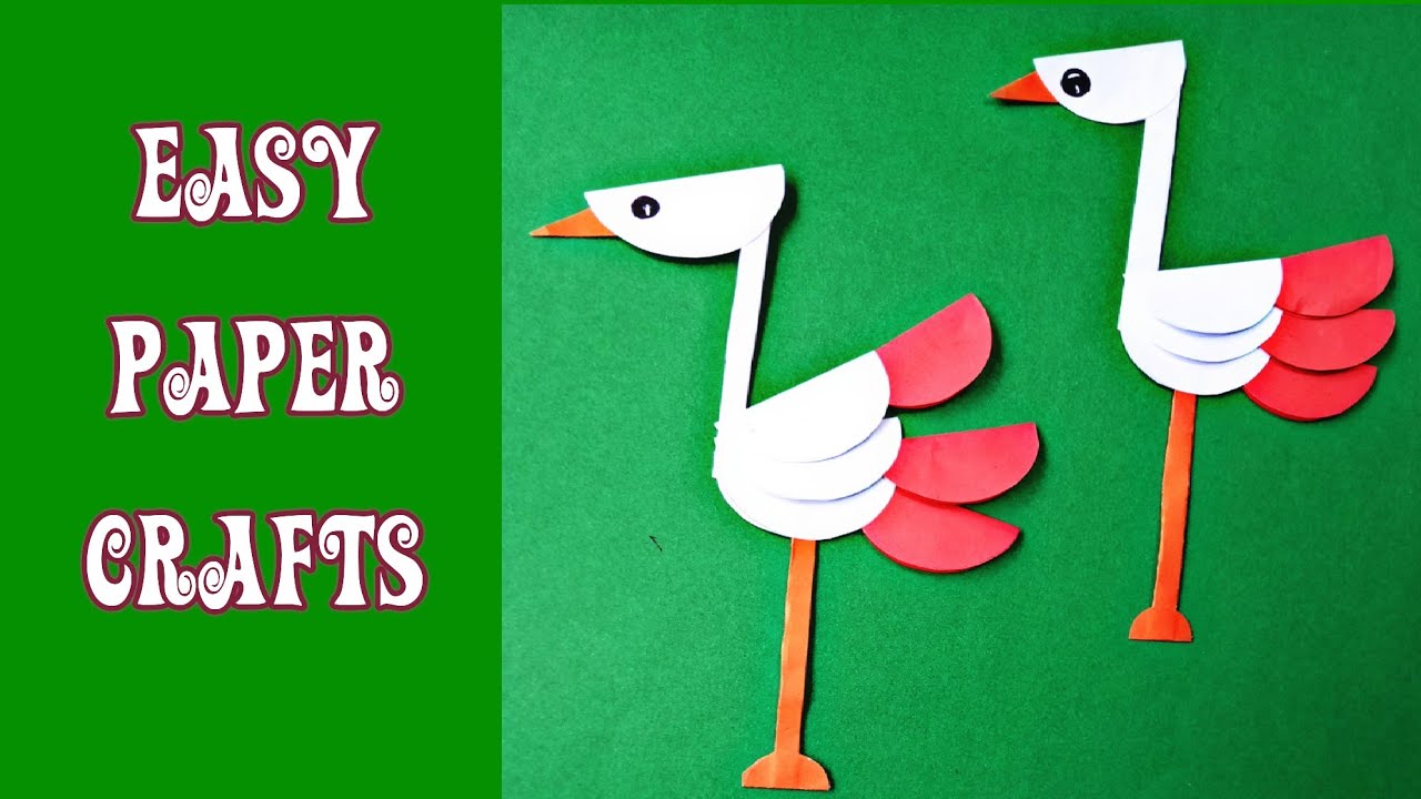 Paper crafts|easy circle craft for kids|Origami|paper bird|Rose Creation
