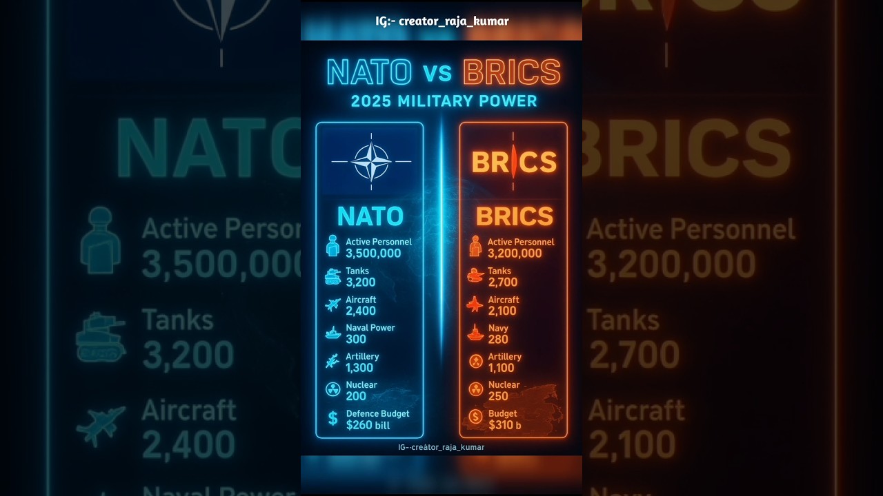 NATO vs BRICS 2025 Military Power Comparison |