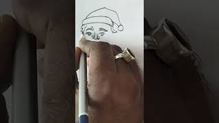 How To Draw A Simple Santa Face #shorts